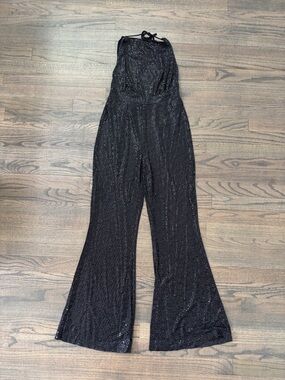 Elegant Black Sequin Jumpsuit